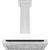 image:imageZLINE 36 in Autograph Edition Convertible Stainless Steel Range Hood with White Matte Shell and Matte Black Accents KB4STZWM36MB