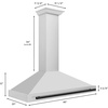 image:imageZLINE 48 Autograph Edition Stainless Steel Range Hood with Stainless Steel Shell and Matte Black Accents