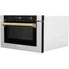image:imageZLINE Autograph Edition 24 12 cu ft Builtin Microwave Drawer with a Traditional Handle in Fingerprint Resistant Stainless Steel and Gold Accents