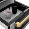 image:imageZLINE Autograph Edition 24 12 cu ft Builtin Microwave Drawer with a Traditional Handle in Fingerprint Resistant Stainless Steel and Gold Accents