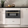 image:imageZLINE Autograph Edition 30 12 cu ft Builtin Microwave Drawer in Black Stainless Steel and Champagne Bronze Accents