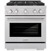 image:imageZLINE 30 in 42 cu ft Paramount Gas Range with Convection Gas Oven in Satin Stainless Steel with 4 Brass Burners SGRSBR30