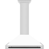 image:imageZLINE 36 in Autograph Edition Convertible Stainless Steel Range Hood with White Matte Shell and Matte Black Accents KB4STZWM36MB