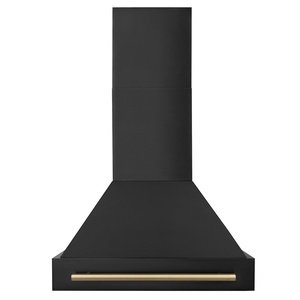 image:imageZLINE 30 Black Stainless Steel Range Hood with Champagne Bronze Handle BS655Z30CB