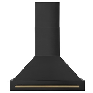 image:imageZLINE 36 Black Stainless Steel Range Hood with Champagne Bronze Handle BS655Z36CB