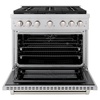 image:imageZLINE 36 in 52 cu ft Paramount Dual Fuel Range with Gas Cooktop and Electric Convection Oven in Stainless Steel with 6 Brass Burners SDRBR36
