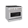 image:imageZLINE 36 in 52 cu ft Paramount Dual Fuel Range with Gas Cooktop and Electric Convection Oven in Stainless Steel with 6 Brass Burners SDRBR36