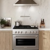 image:imageZLINE 36 in 52 cu ft Paramount Dual Fuel Range with Gas Cooktop and Electric Convection Oven in Stainless Steel with 6 Brass Burners SDRBR36