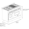 image:imageZLINE 48 in 60 cu ft Legacy Dual Fuel Range with 7 Burner Gas Cooktop and 2 Electric Ovens in Stainless Steel and Red Matte Doors RARM48