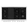 image:imageZLINE 48 in 67 cu ft Paramount Double Oven Dual Fuel Range in Stainless Steel with 8 Brass Burners SDRBR48