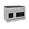 image:imageZLINE 48 in 67 cu ft Paramount Double Oven Gas Range in Satin Stainless Steel with 8 Brass Burners SGRSBR48