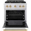 image:imageZLINE Autograph 30 Paramount Dual Fuel Range wWhite Door amp Gold Accents SDRZWM30G