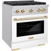 image:imageZLINE Autograph 30 Paramount Dual Fuel Range wWhite Door amp Gold Accents SDRZWM30G