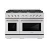 image:imageZLINE 48 in 67 cu ft Paramount Double Oven Dual Fuel Range in Stainless Steel with 8 Brass Burners SDRBR48
