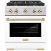 image:imageZLINE Autograph 30 Paramount Dual Fuel Range wWhite Door amp Gold Accents SDRZWM30G