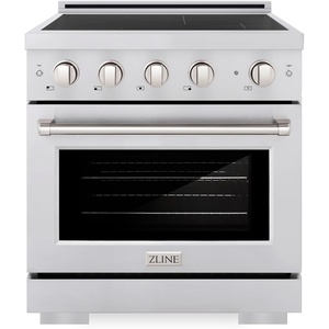 image:imageZLINE 30 in 42 cu ft Paramount Induction Range with 4 Element Cooktop and Electric Convection Oven in Stainless Steel SINR30