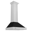 image:imageZLINE 30 Stainless Steel Range Hood with Black Matte Shell and Stainless Steel Handle KB4STXBLM30