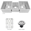 image:imageZLINE 45 in Breckenridge Undermount Triple Bowl Stainless Steel Kitchen Sink with Bottom Grid and Accessories SLT45
