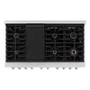 image:imageZLINE 48 in 67 cu ft Paramount Double Oven Dual Fuel Range in Satin Stainless Steel with 8 Brass Burners SDRSBR48