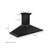 image:imageZLINE 48 in Convertible Vent Wall Mount Range Hood in Black Stainless Steel with Crown Molding BSKBNCRN48