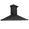 image:imageZLINE 48 in Convertible Vent Wall Mount Range Hood in Black Stainless Steel with Crown Molding BSKBNCRN48