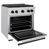 image:imageZLINE Autograph 30 Paramount Dual Fuel Range wWhite Door amp Black Accents SDRZWM30MB