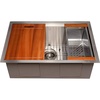 image:imageZLINE 27 in Garmisch Undermount Single Bowl Stainless Steel Kitchen Sink with Bottom Grid and Accessories SLS27