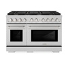 image:imageZLINE 48 in 67 cu ft Paramount Double Oven Dual Fuel Range in Satin Stainless Steel with 8 Brass Burners SDRSBR48