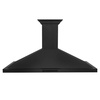 image:imageZLINE 48 in Convertible Vent Wall Mount Range Hood in Black Stainless Steel with Crown Molding BSKBNCRN48