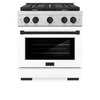 image:imageZLINE Autograph 30 Paramount Dual Fuel Range wWhite Door amp Black Accents SDRZWM30MB