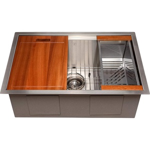 image:imageZLINE 27 in Garmisch Undermount Single Bowl Stainless Steel Kitchen Sink with Bottom Grid and Accessories SLS27