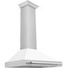 image:imageZLINE 36 Stainless Steel Range Hood with White Matte Shell and Stainless Steel Handle KB4STXWM36