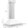 image:imageZLINE 36 Stainless Steel Range Hood with White Matte Shell and Stainless Steel Handle KB4STXWM36