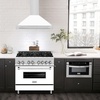 image:imageZLINE 36 Stainless Steel Range Hood with White Matte Shell and Stainless Steel Handle KB4STXWM36