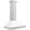 image:imageZLINE 36 Stainless Steel Range Hood with White Matte Shell and Stainless Steel Handle KB4STXWM36