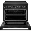 image:imageZLINE 36 in Black Stainless Marino Induction Range with 5 Element Cooktop and Electric Oven
