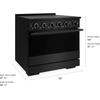 image:imageZLINE 36 in Black Stainless Marino Induction Range with 5 Element Cooktop and Electric Oven
