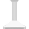 image:imageZLINE 36 Stainless Steel Range Hood with White Matte Shell and Stainless Steel Handle KB4STXWM36