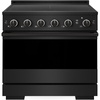 image:imageZLINE 36 in Black Stainless Marino Induction Range with 5 Element Cooktop and Electric Oven