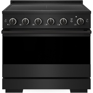 image:imageZLINE 36 in Black Stainless Marino Induction Range with 5 Element Cooktop and Electric Oven