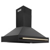 image:imageZLINE 48 Black Stainless Steel Range Hood with Polished Gold Handle BS655Z48G