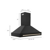 image:imageZLINE 48 Black Stainless Steel Range Hood with Polished Gold Handle BS655Z48G