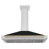 image:imageZLINE 48 in Autograph Edition Stainless Steel Range Hood with Black Matte Shell and Polished Gold Handle KB4STZBLM48G
