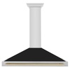 image:imageZLINE 48 in Autograph Edition Stainless Steel Range Hood with Black Matte Shell and Polished Gold Handle KB4STZBLM48G