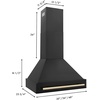 image:imageZLINE 30 Black Stainless Steel Range Hood with Polished Gold Handle BS655Z30G