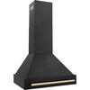image:imageZLINE 30 Black Stainless Steel Range Hood with Polished Gold Handle BS655Z30G