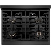 image:imageZLINE 30 in 42 cu ft Paramount Gas Range with Convection Gas Oven in Black Satin Stainless Steel with 4 Brass Burners SGRBSBR30