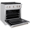 image:imageZLINE 30 in 42 cu ft Paramount Gas Range with Convection Gas Oven in Stainless Steel with 4 Brass Burners SGRBR30