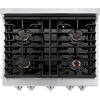 image:imageZLINE 30 in 42 cu ft Paramount Gas Range with Convection Gas Oven in Stainless Steel with 4 Brass Burners SGRBR30