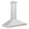 image:imageZLINE 48 in Autograph Edition Convertible Stainless Steel Range Hood with Stainless Steel Shell and Polished Gold Accents KB4STZ48G